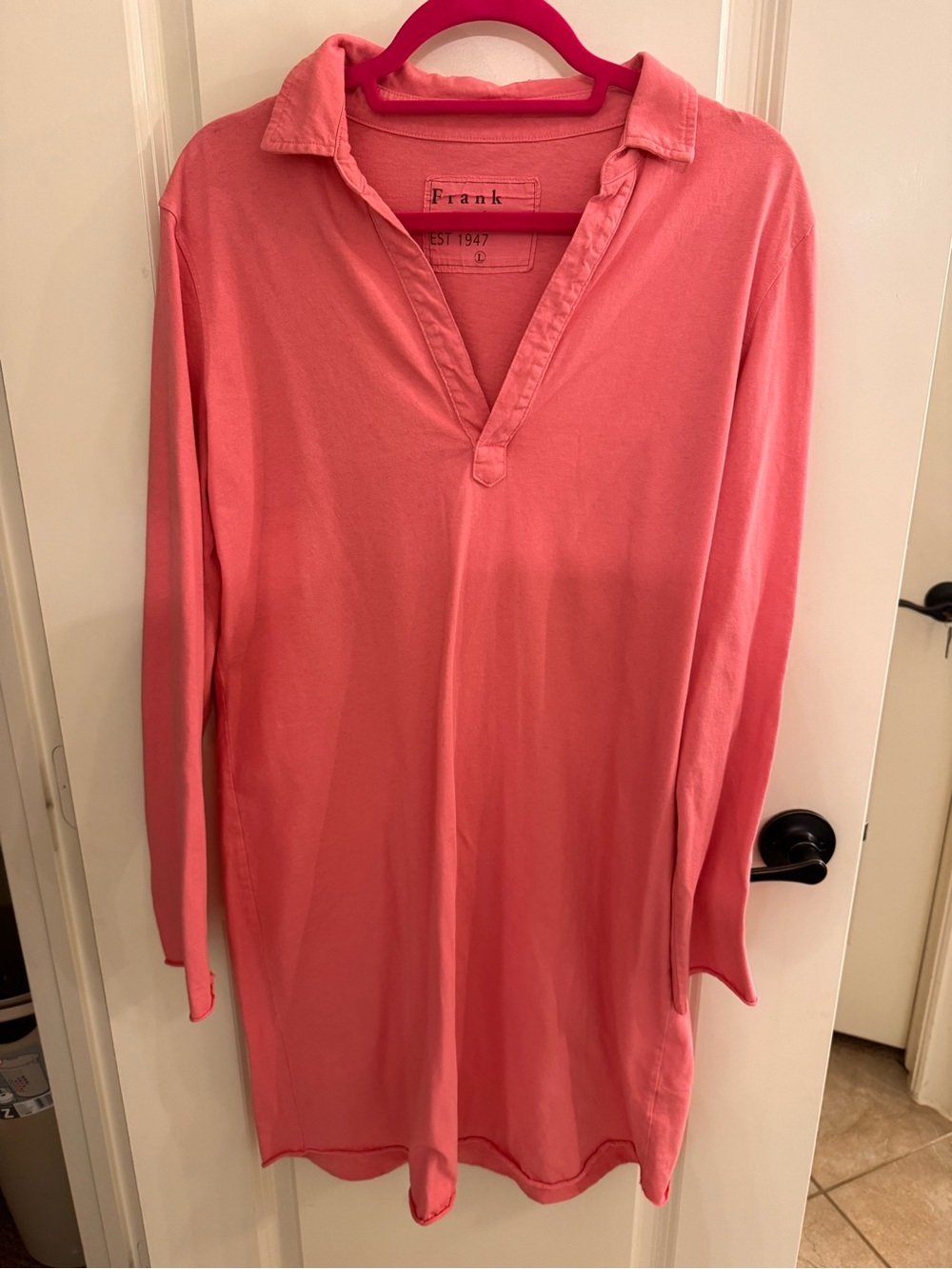 Frank & Eileen Bubblegum Pink Long-Sleeve Polo Tunic